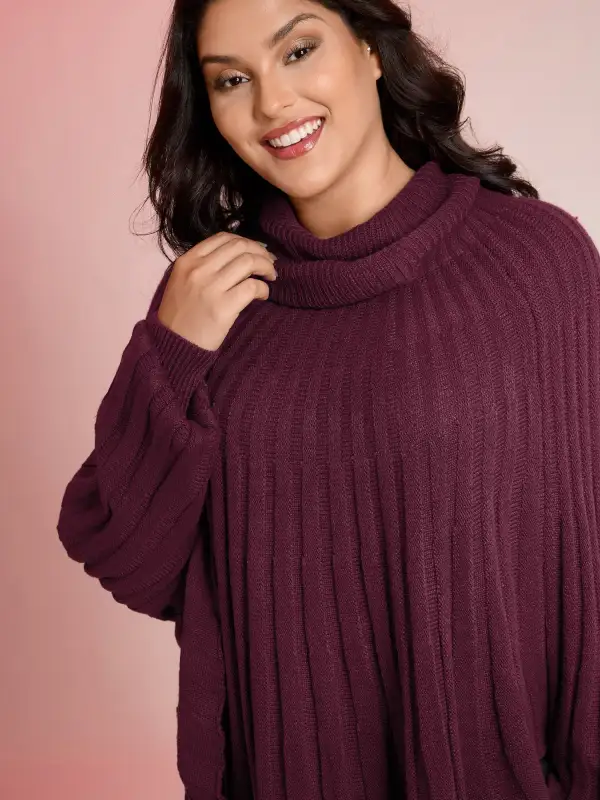 Textured Ulta-Relaxed Drape Stretchy Pullover