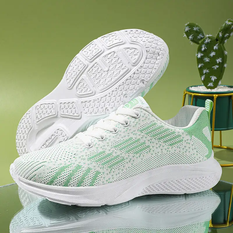 Platform Flats Air Mesh Bandage Shoes Casual Sports Women Pink Sneakers