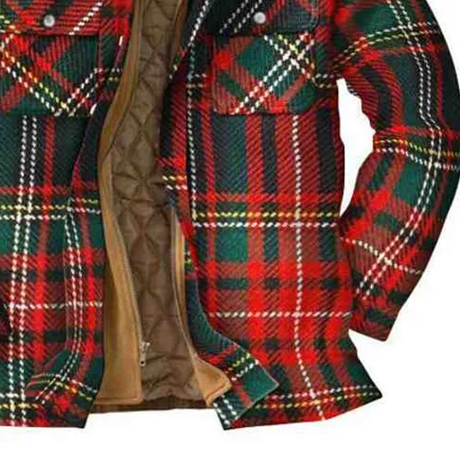 Men's Checkered Textured Winter Thick Hooded Jacket