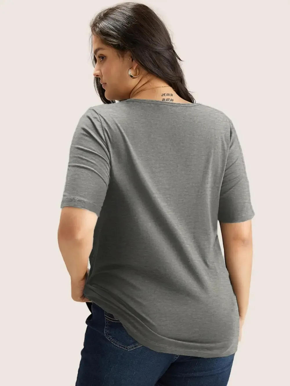 4 Pack Cotton V Neck Plain Basic T-shirt