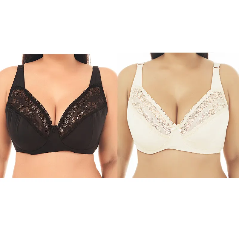 2023 New Plus Size Big Boobs  Non Padded Lace Bra