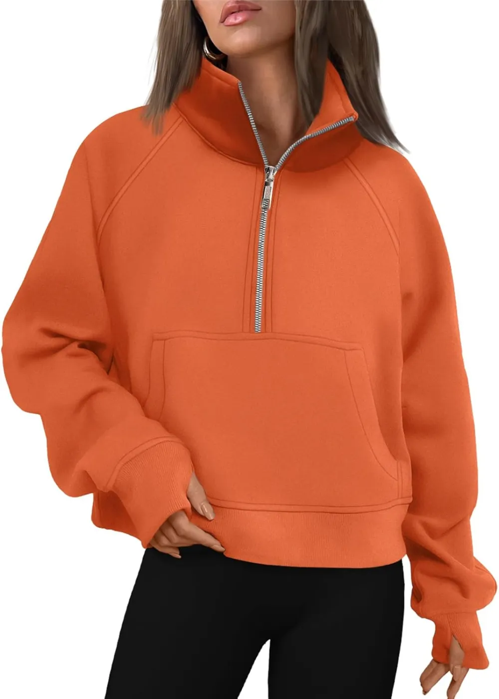 AUTOMET Womens Sweatshirts Half Zip Cropped Pullover Fleece Quarter Zipper Hoodies 2025 Fall Fashion Outfits Clothes