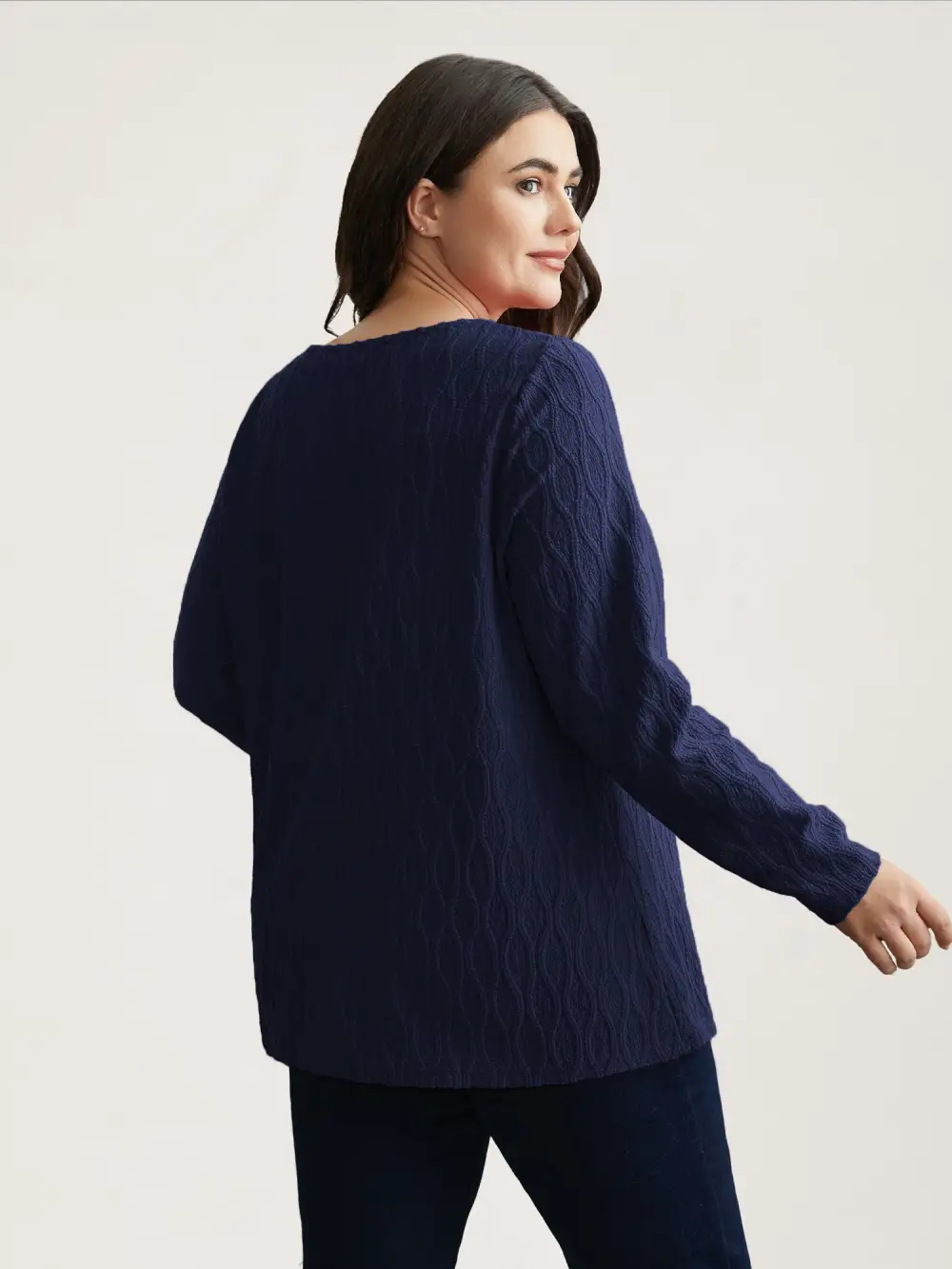 Textured Keyhole Gathered Knit Top