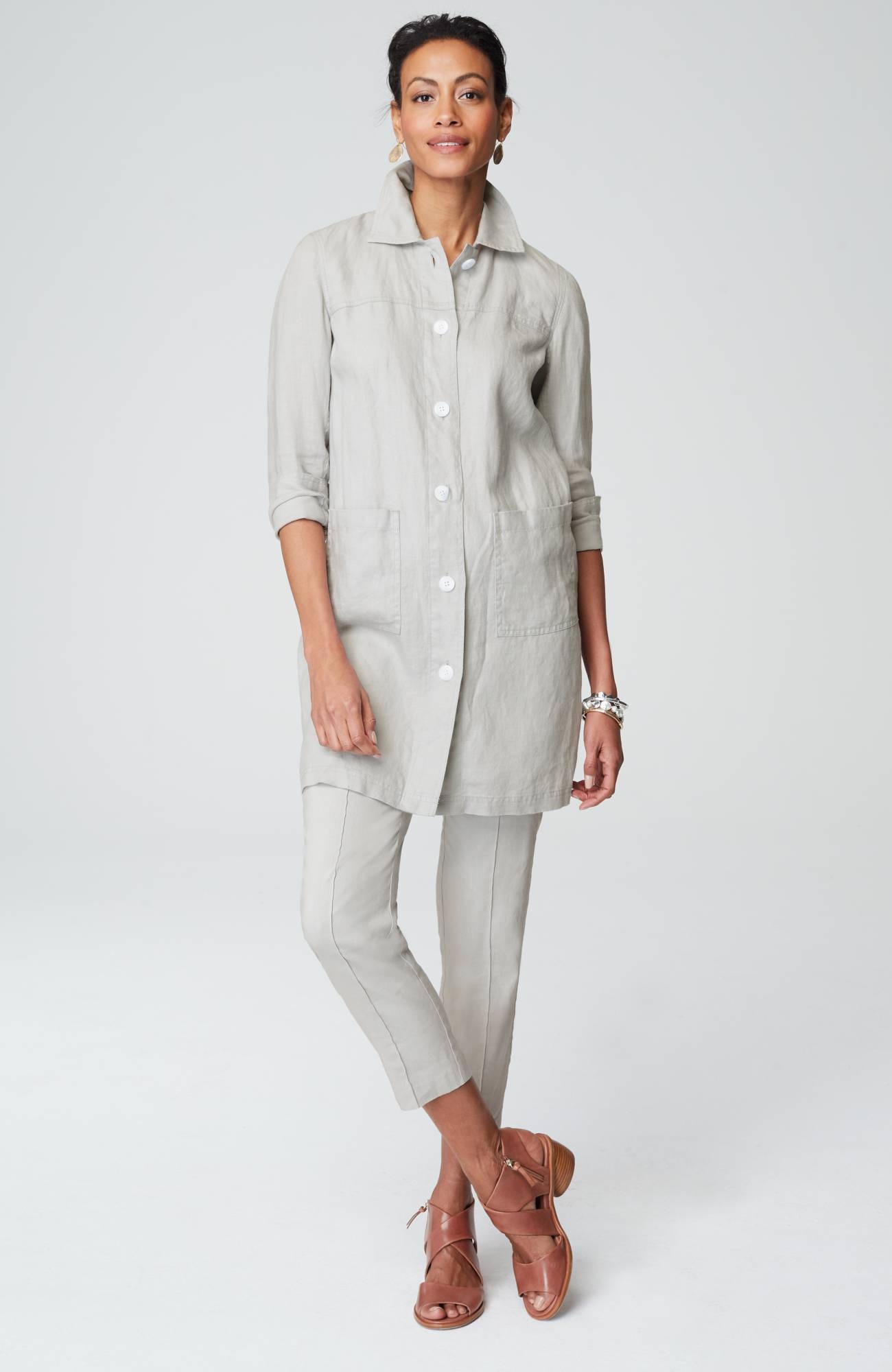 Long Linen Duster Jacket