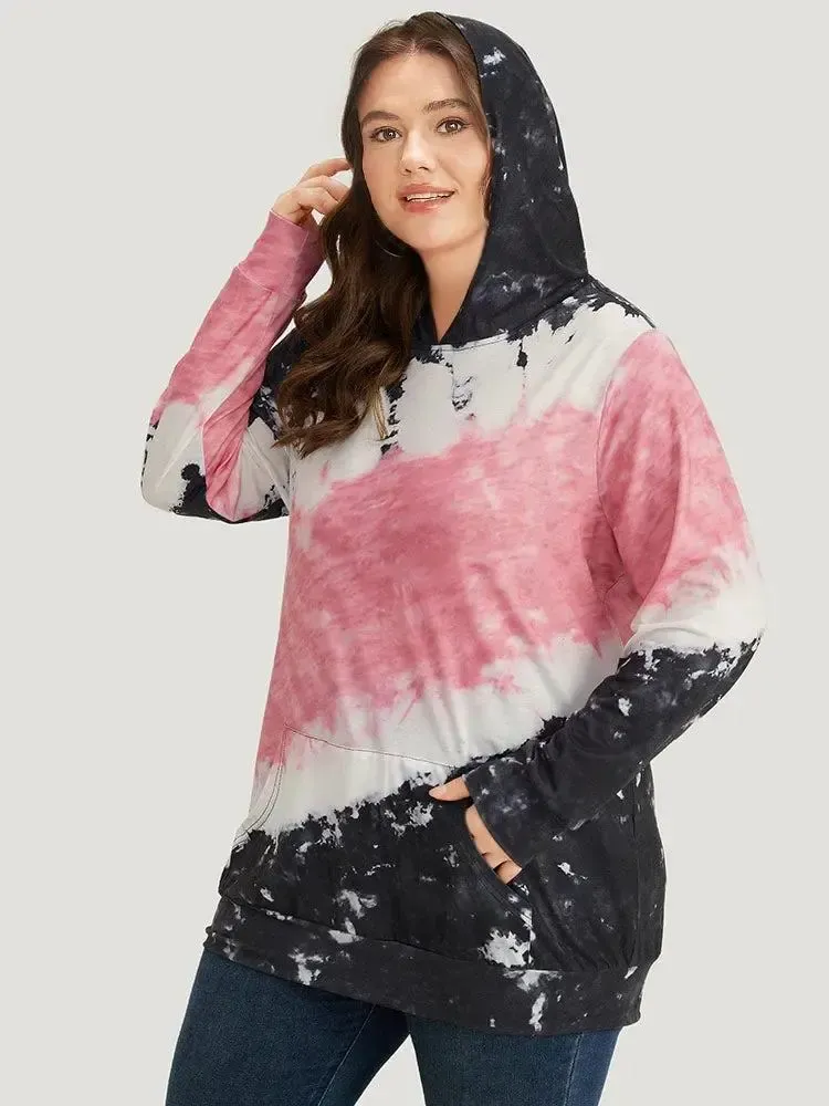 Tie Dye Hooded Pocket Sweatshirt