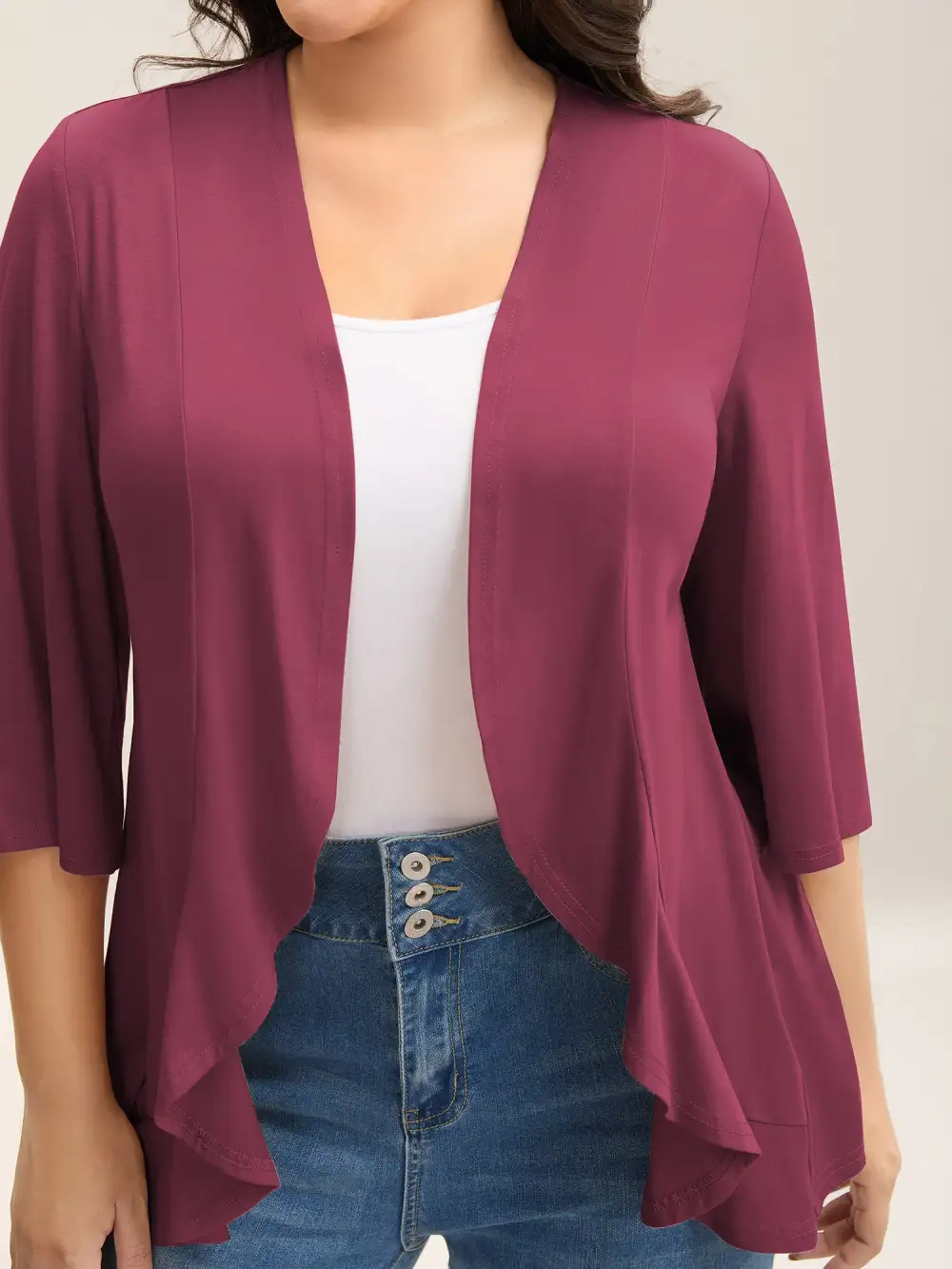 Lotus Hem Curvy Kimono Cover-Up