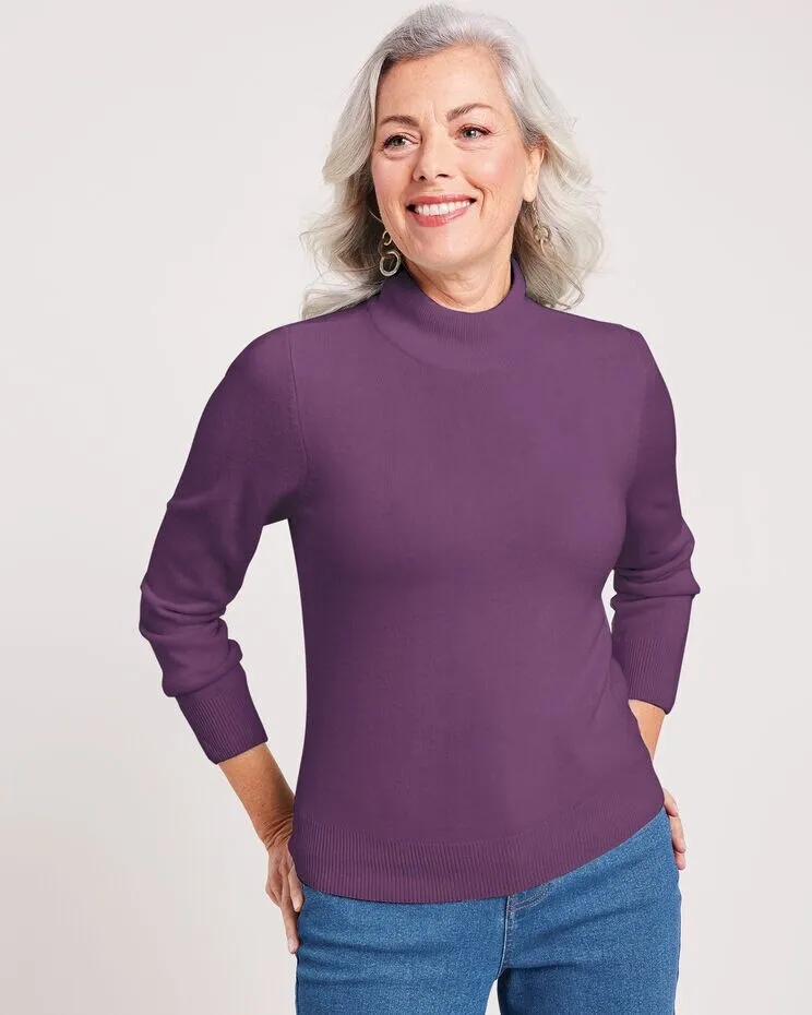 Cashmere-Like Long-Sleeve Sweater