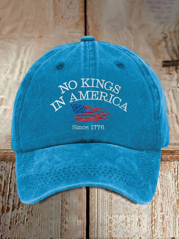 Retro No Kings In America Since 1776 Print Baseball Cap