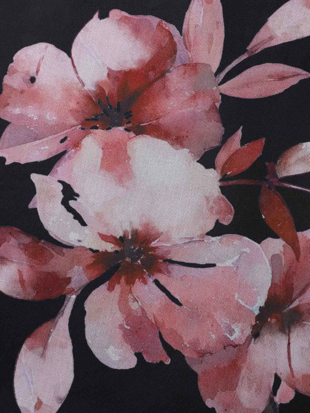 Romantic Floral Motif Sheer Knit T-Shirt