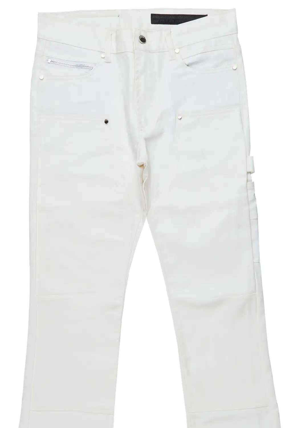 Quartz White Coated Stacked Flare Jean