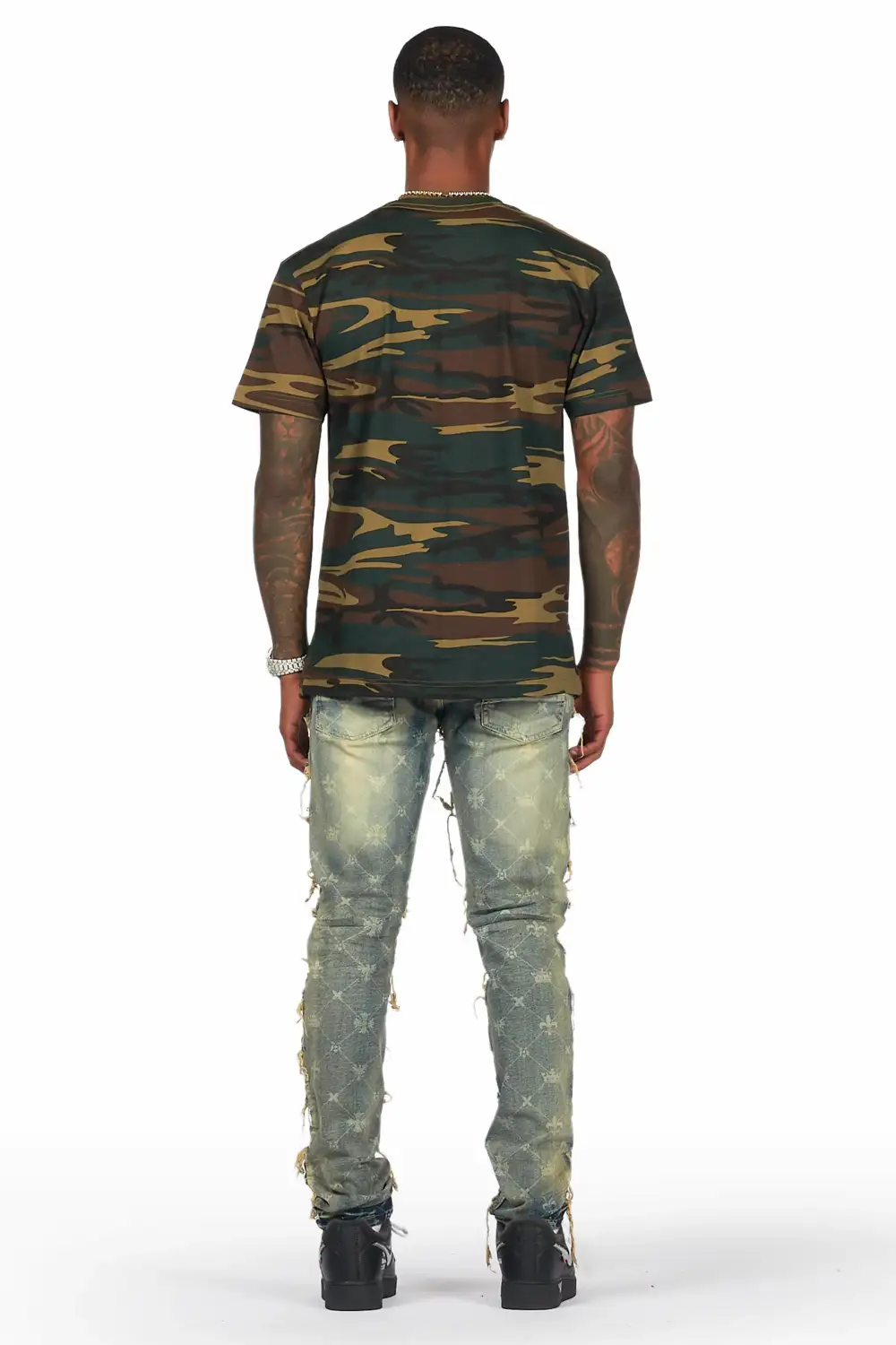 Pasha Indigo Slim Fit Frayed Jean