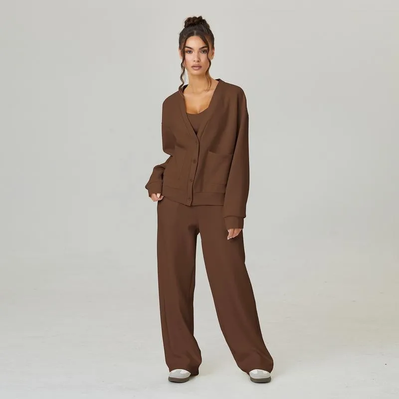 Women's Buttoned Casual Two-Piece Set