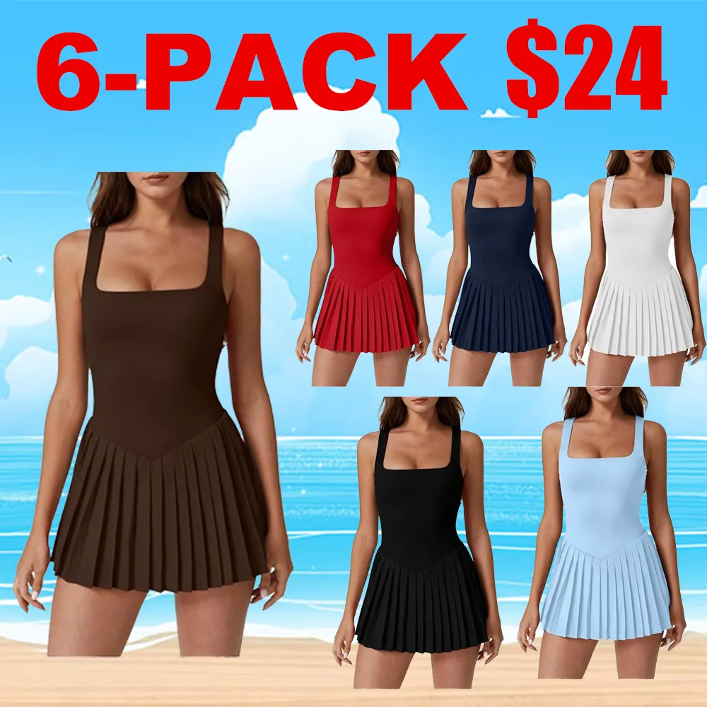 Women's Tennis Dress with Shorts & Pockets