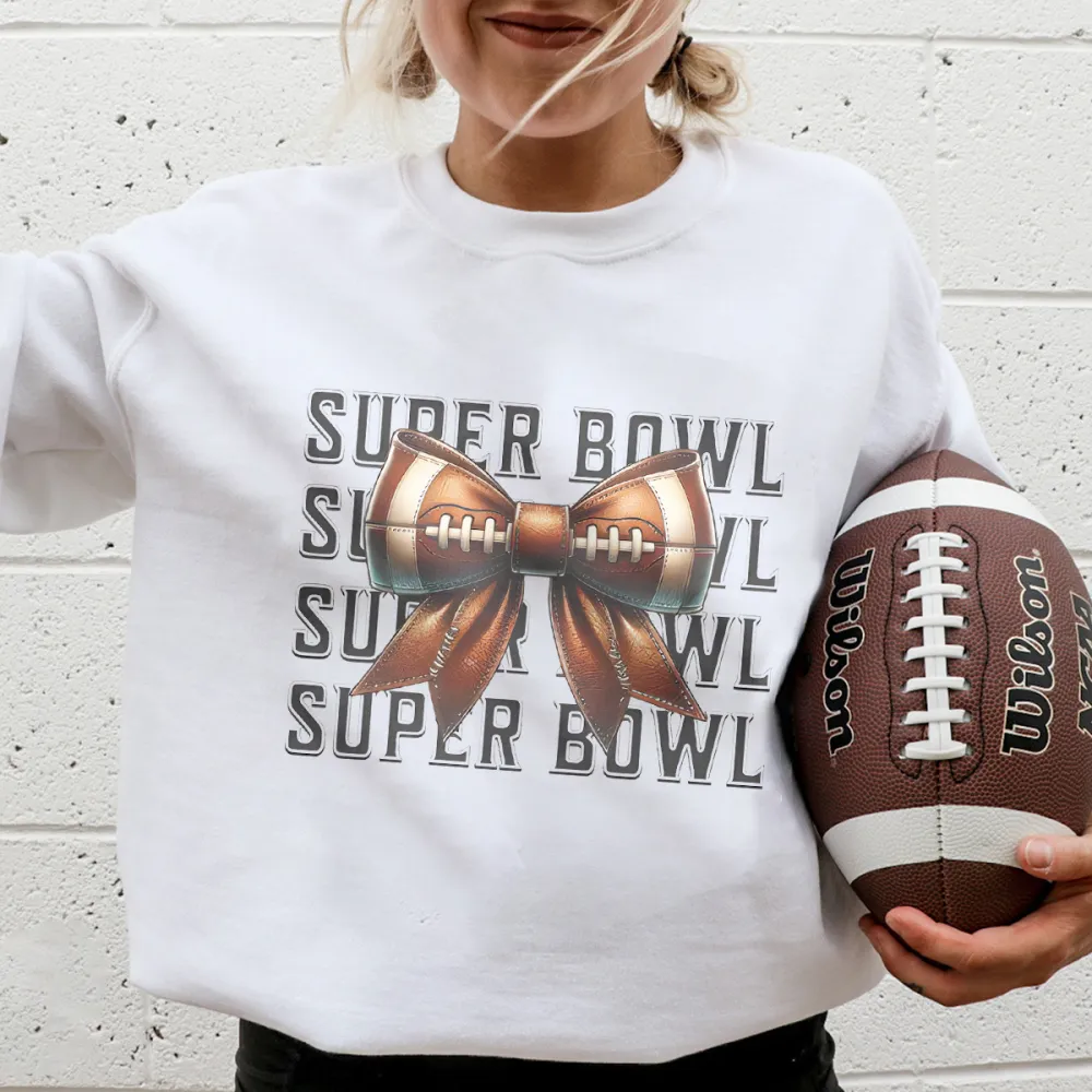 Super Bowl 2025 Printed Round Neck Long Sleeve Sweatshirts