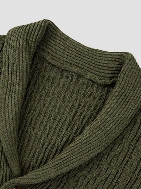 Men's burlap single-breasted knitted cardigan sweater