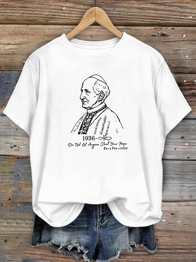 Women's Do Not Let Anyone Steal Your Hope Print Short Sleeve Round Neck Cotton T-Shirt