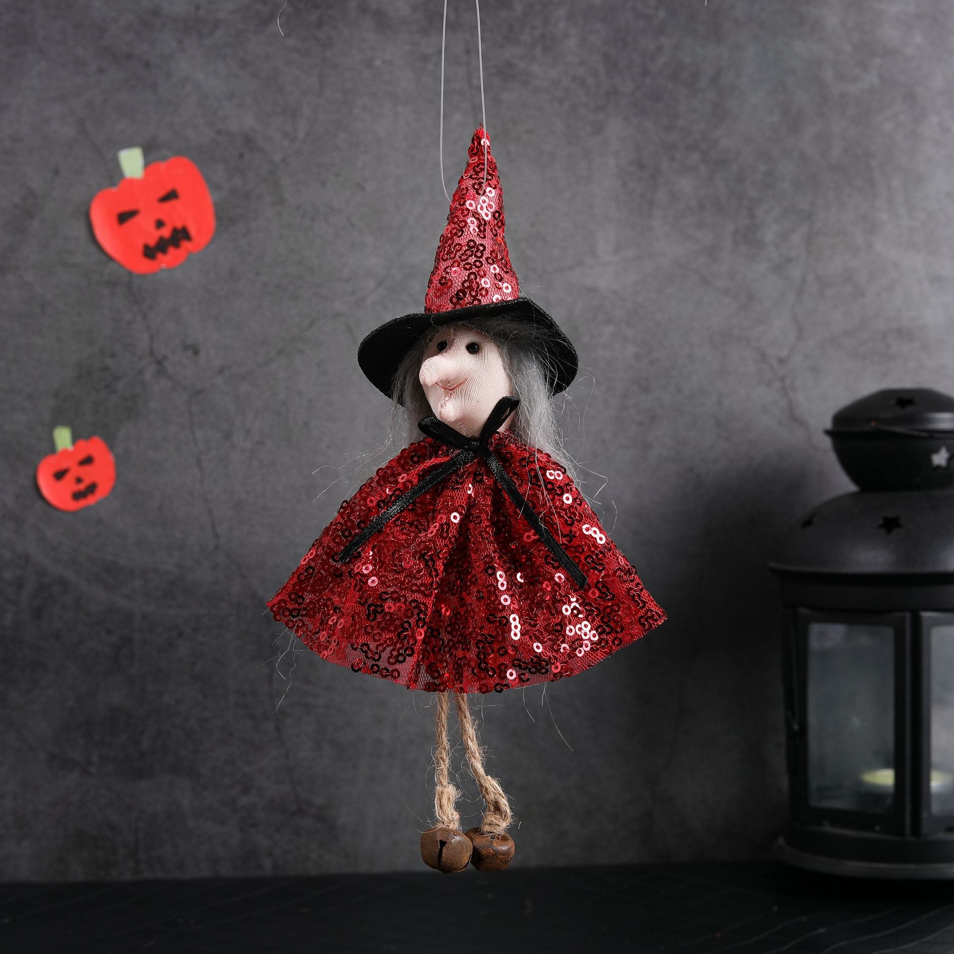 Halloween Decoration Sequins Witch Hangers Ghost House Wall Decoration Scene Layout Hanging Decoration