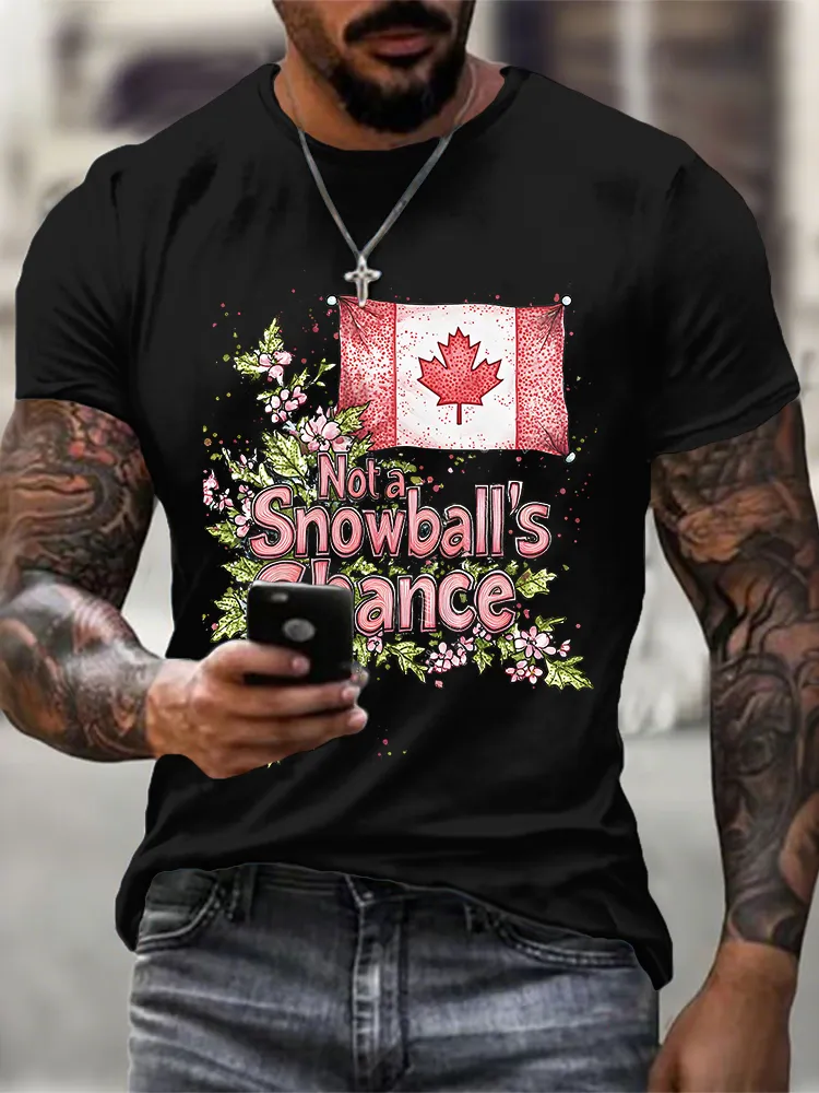 Round-Neck Short-Sleeved Shirt Not A Snowball'S Chance T-Shirt