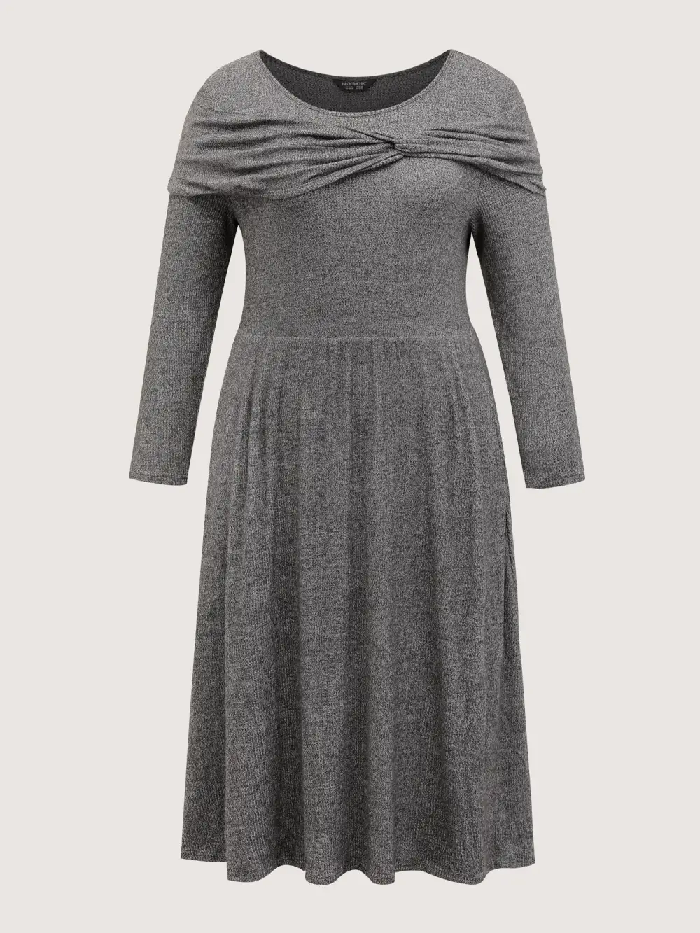 Supersoft Bowknot Stretchy Waist Midi Dress