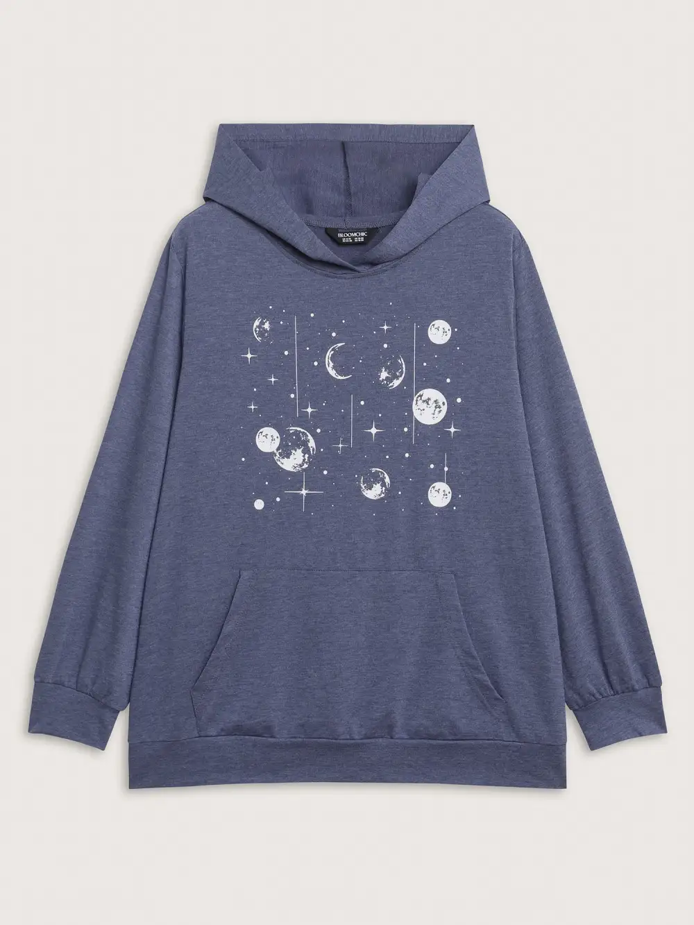 Celestial Print Solid Hoodie