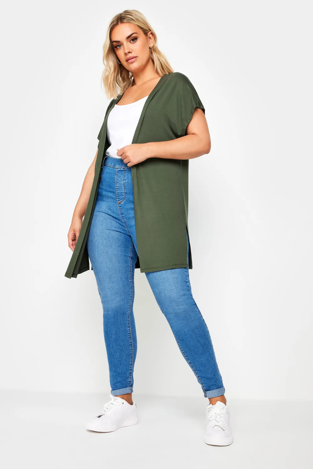 YOURS Curve Green Short Sleeve Cardigan