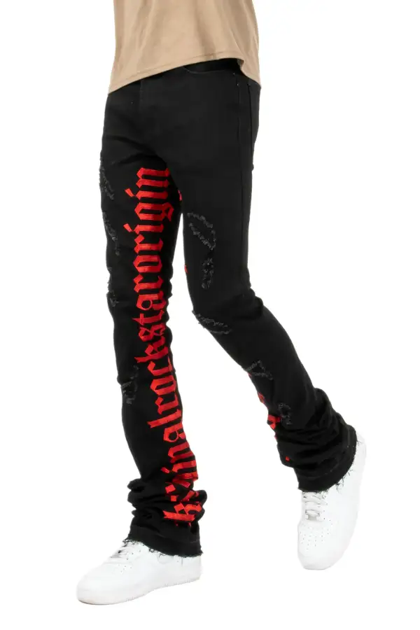 Colette Black Super Stacked Flare Jean