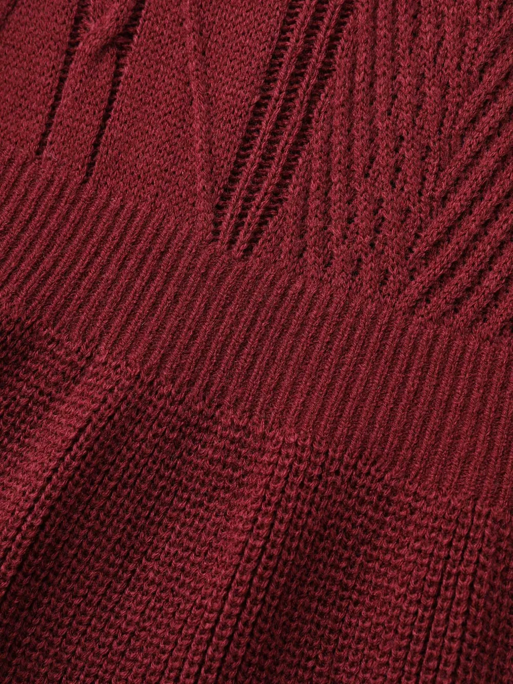 Plain Textured Scalloped Trim Pullover