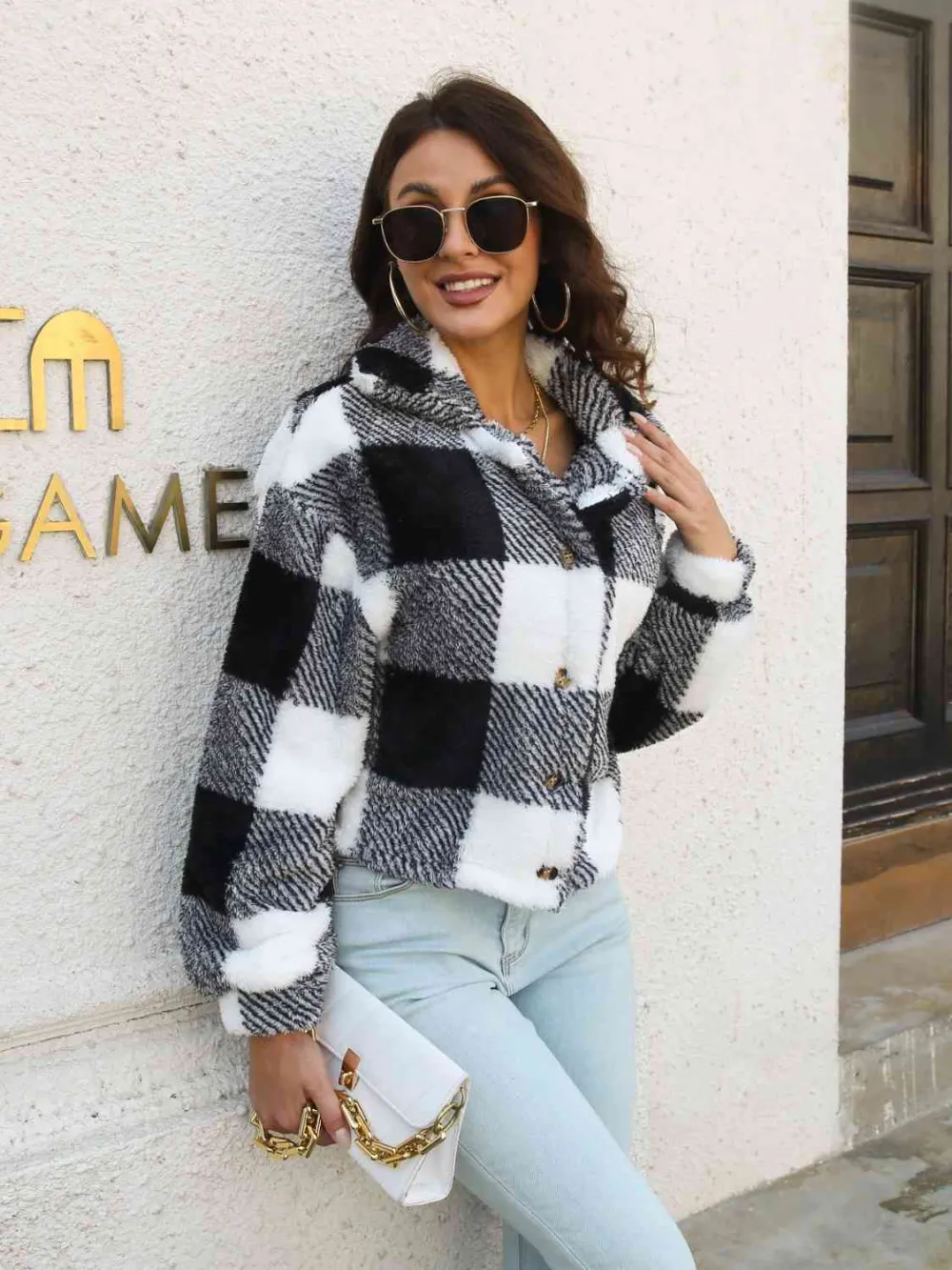 Bumblebee Plaid Buttoned Jacket