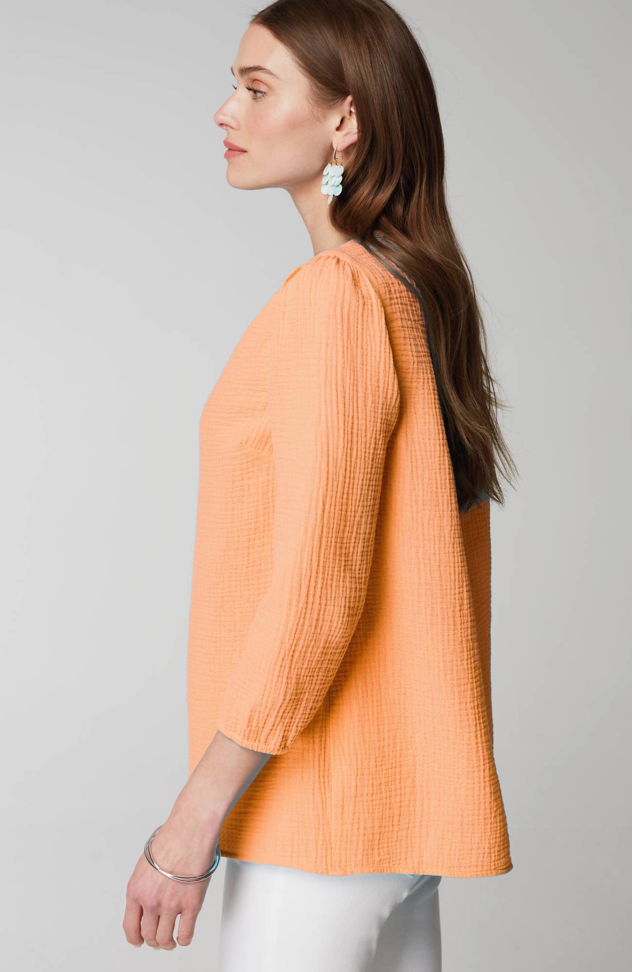 Cotton-Gauze Popover Top