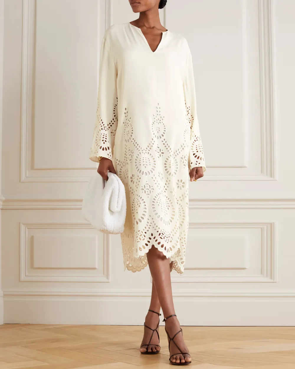 Broderie anglaise midi dress