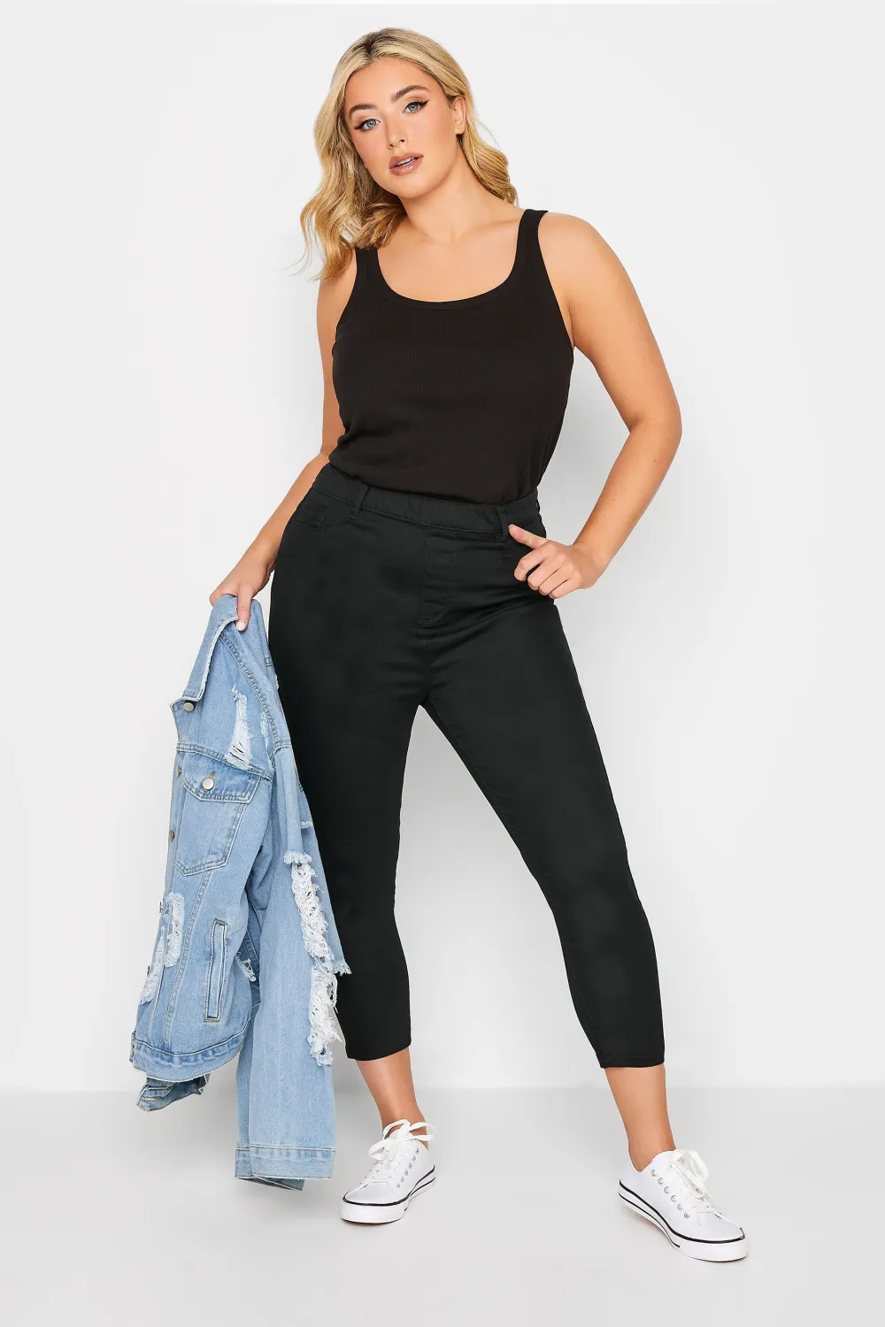 YOURS Curve Rose Pink Cropped Stretch GRACE Jeggings