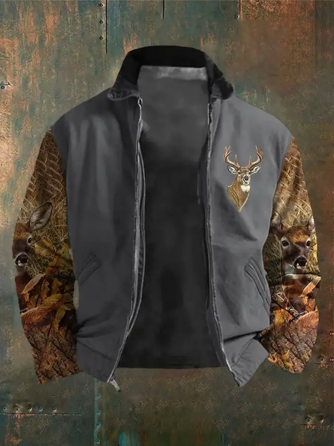 Men's Western Elk Outdoor Lapel Jacket