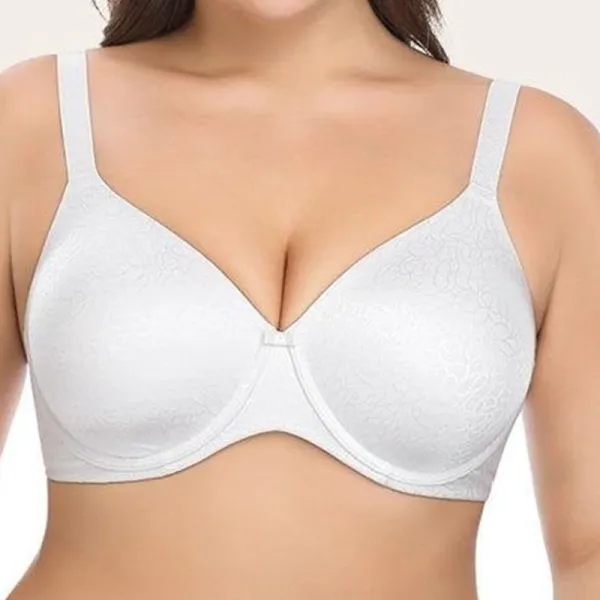 Plus Size T-Shirt Bra Seamless Comfort Full Coverage Underwire Bra Molded Cup