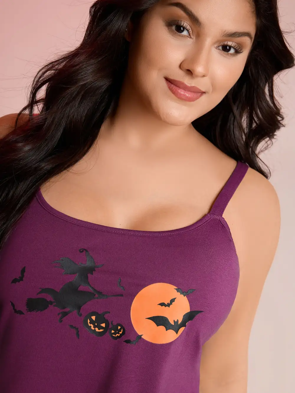 Halloween Print Stretchy Waist Loungewear Set