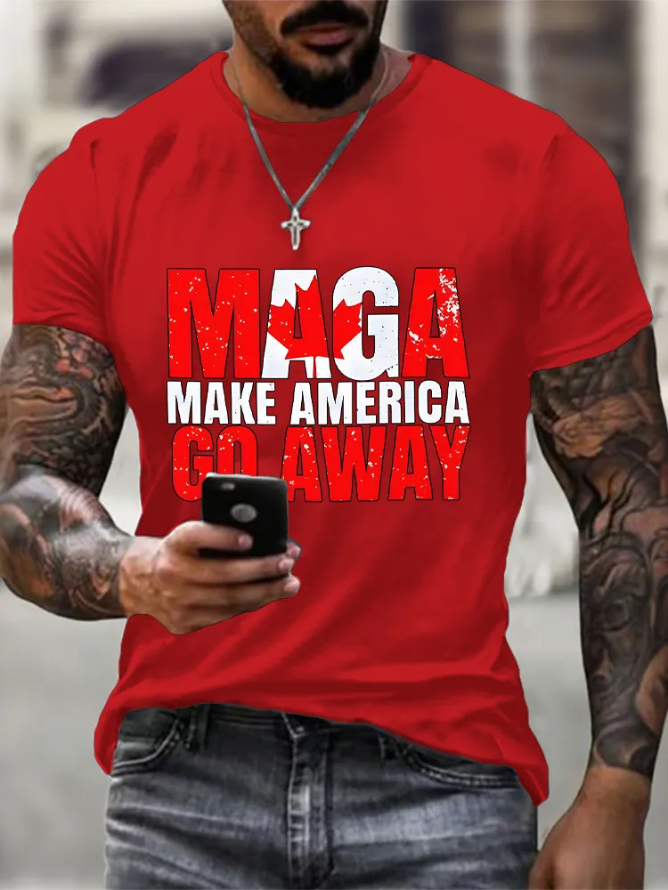 Round-Neck Short-Sleeved Shirt Maga Make America Go Away T-Shirt