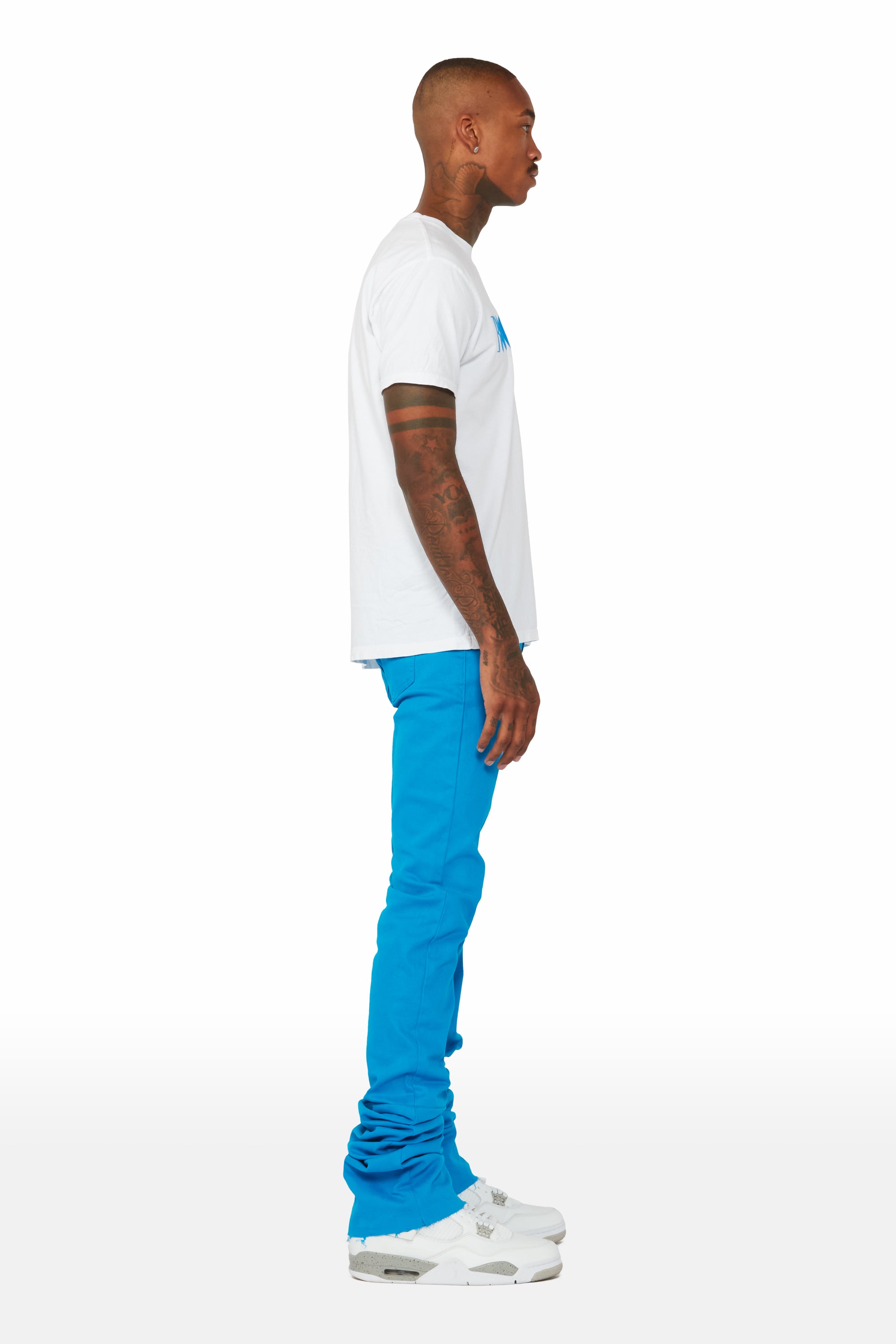 Benett Turquoise Super Stacked Flare Jean