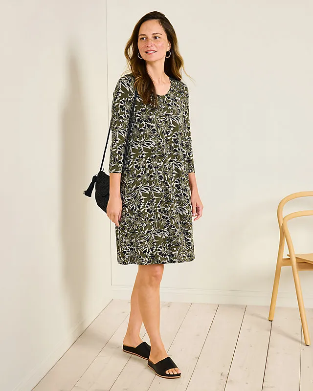 Seamed Knit Trapeze Dress