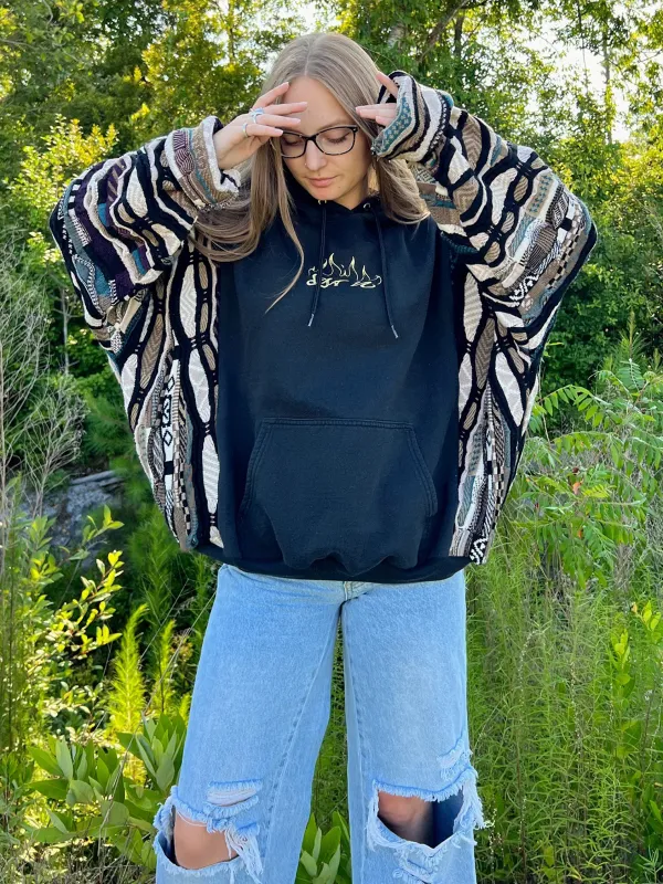 Black Streetwear Leisure Hoodie Sweatshirts
