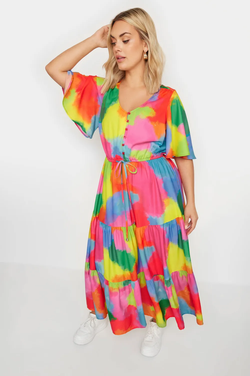 YOURS Curve Purple Floral Print Maxi Dress