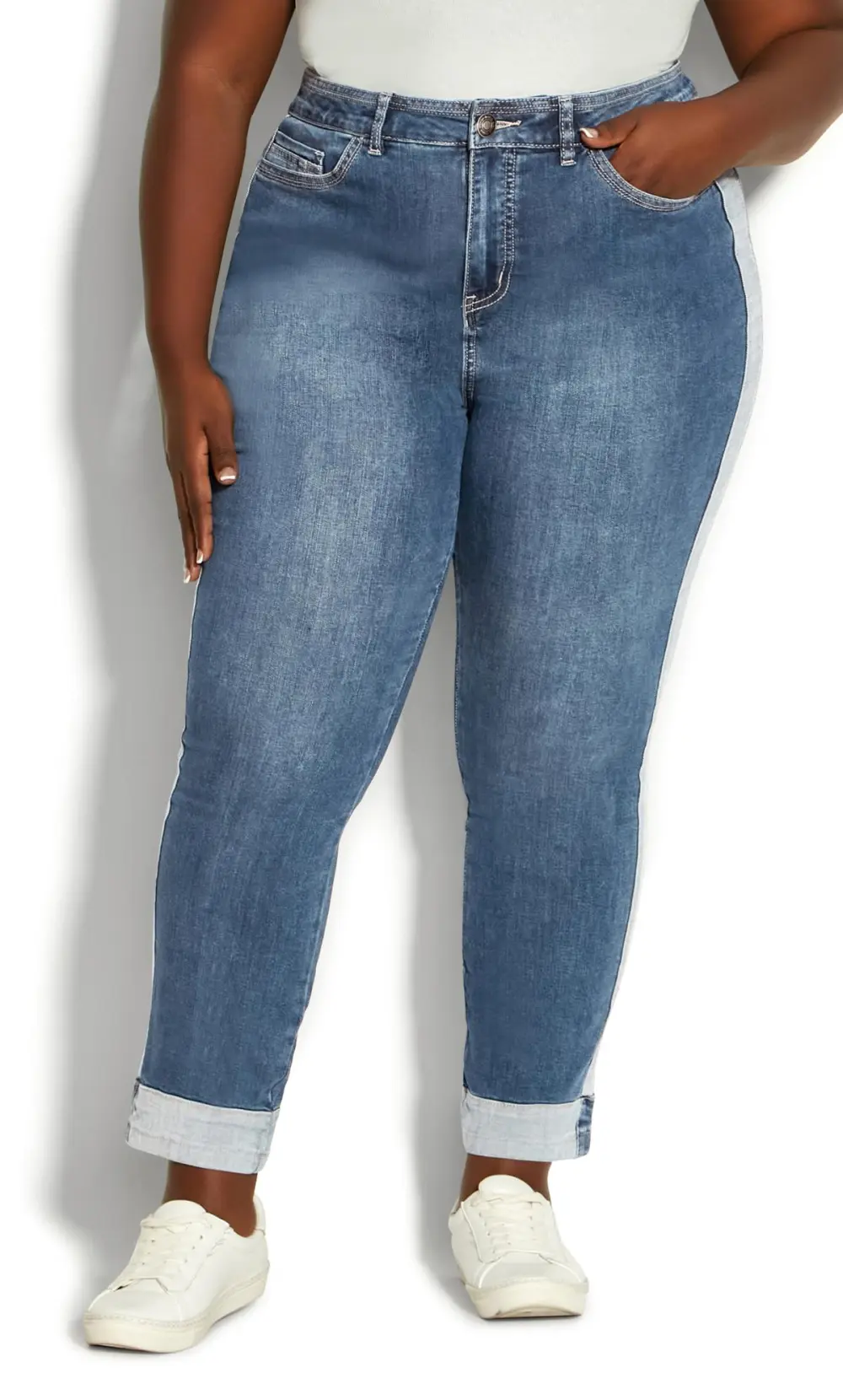 Evans Denim Contrast Trim Jean