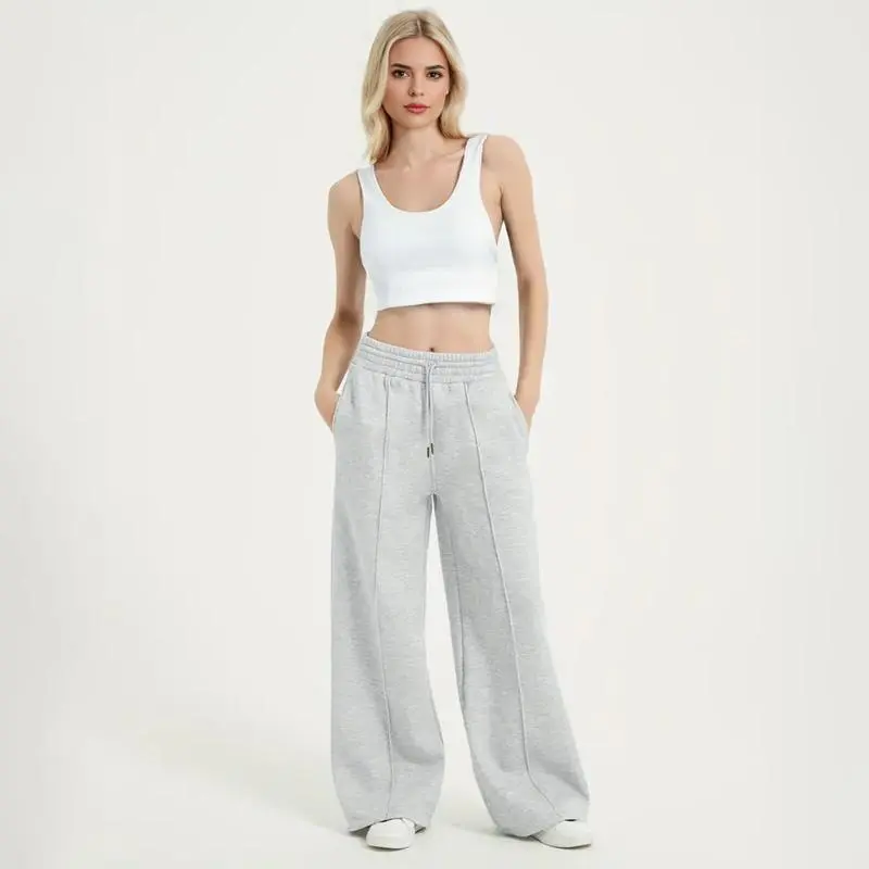 Women's Wide Leg Solid Lounge Sweatpants with Pockets