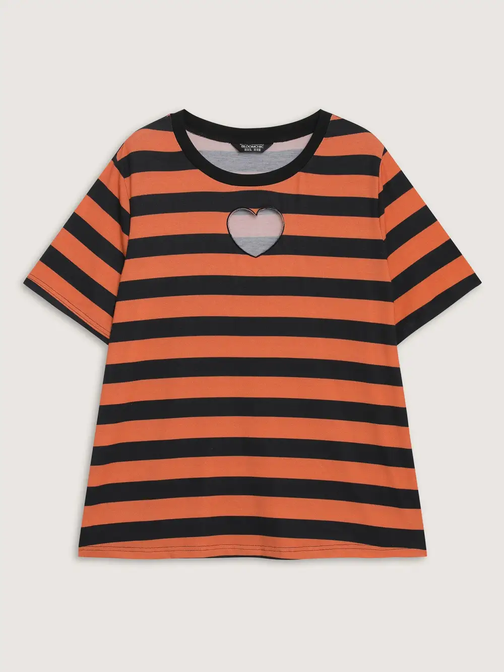 Pumpkin Patch Stripe Heart Cut-Out T-Shirt