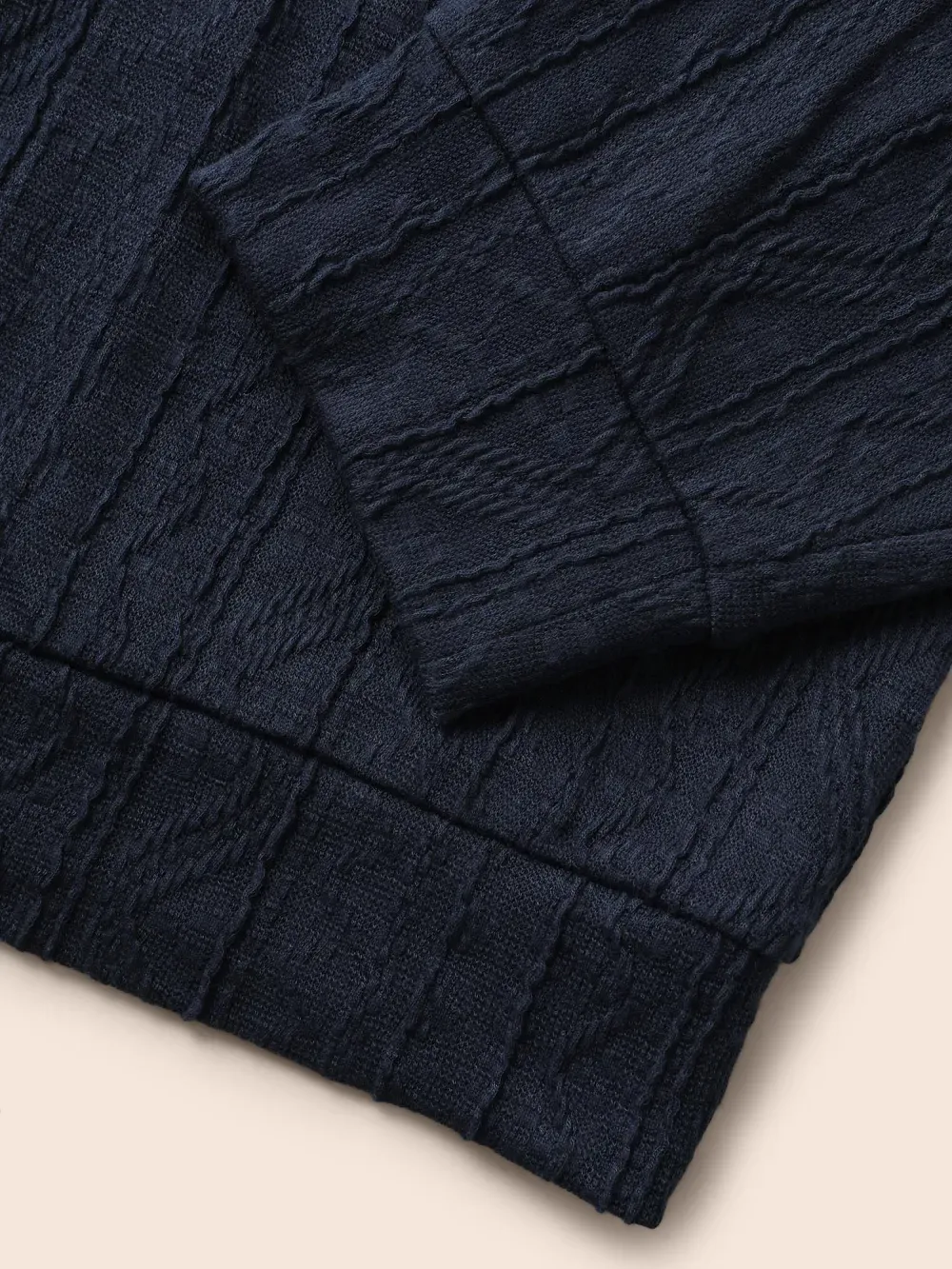 Plain Textured Hooded Drawstring Sweatshirt