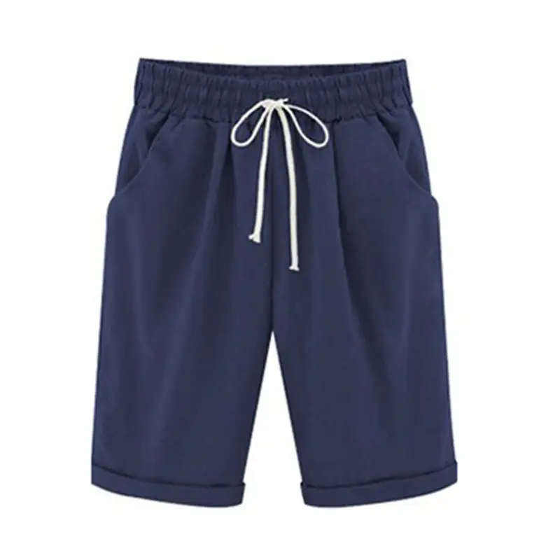 WOMEN'S FASHION ELASTIC WAISTBAND PLUS SIZE LOOSE SHORTS