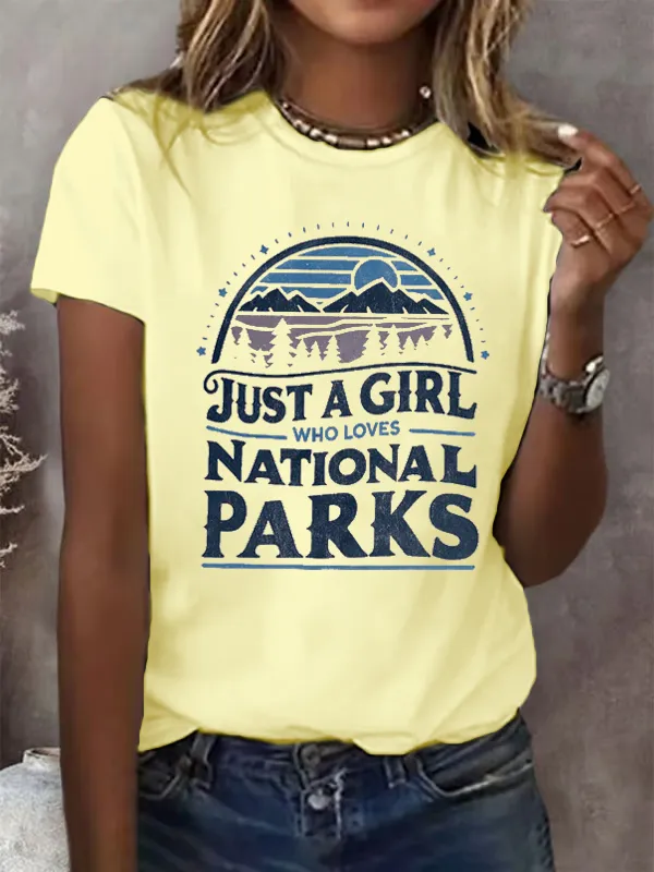 Just A Girl Who Loves National Parks Comfort Colors T-Shirt