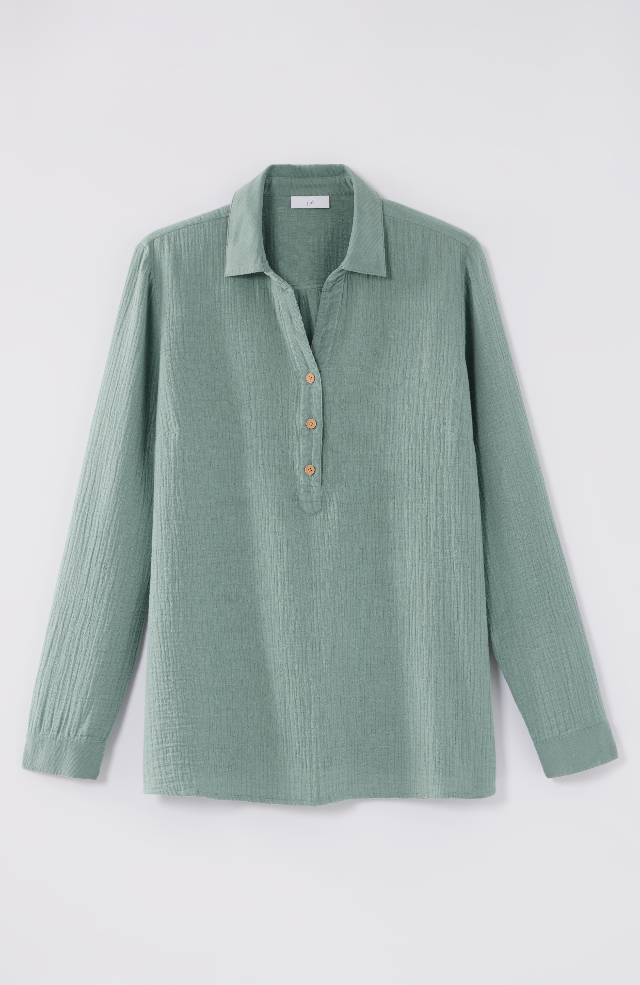 Cotton-Gauze Mixed-Media Shirt
