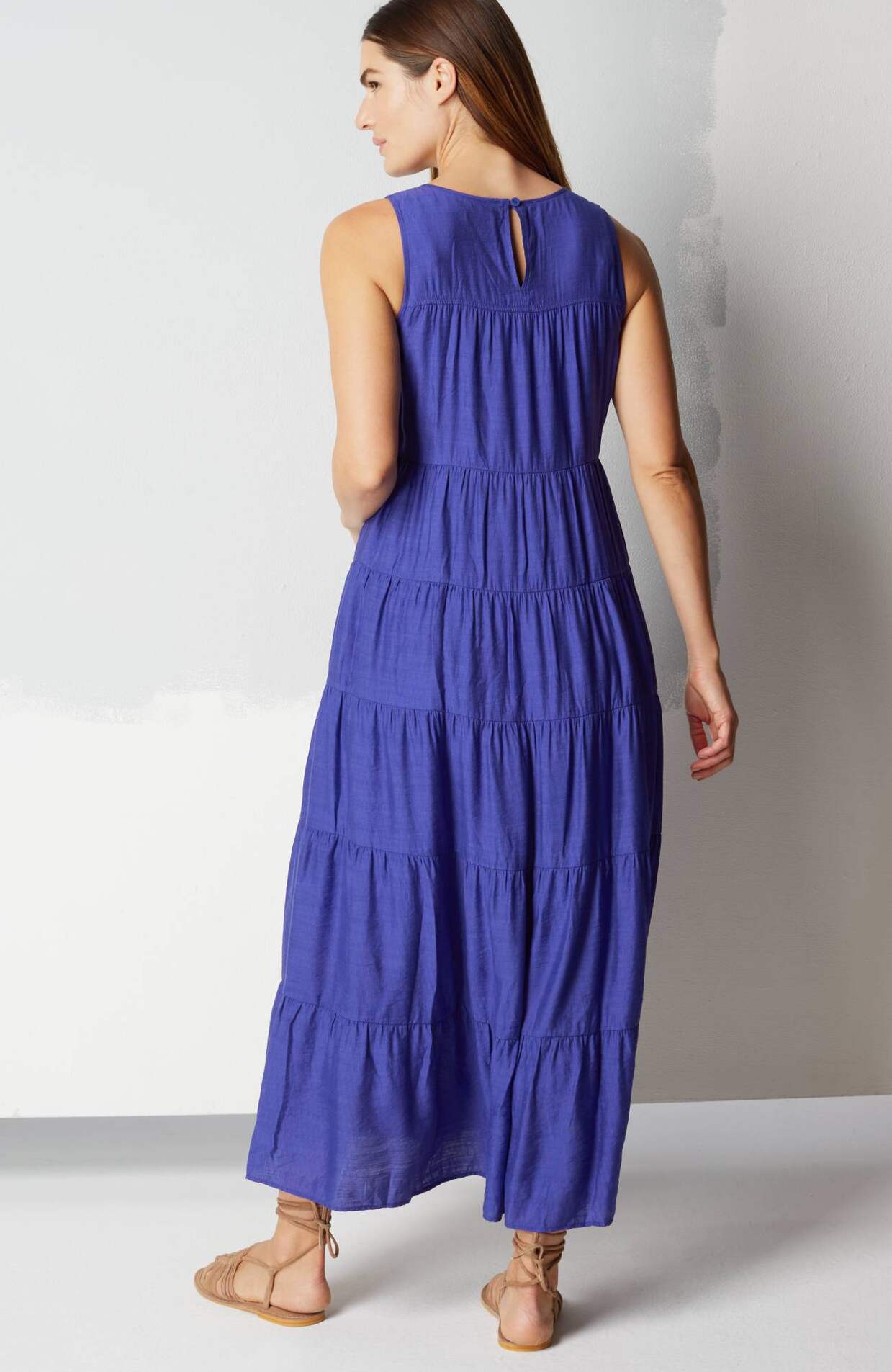 tiered a-line maxi dress