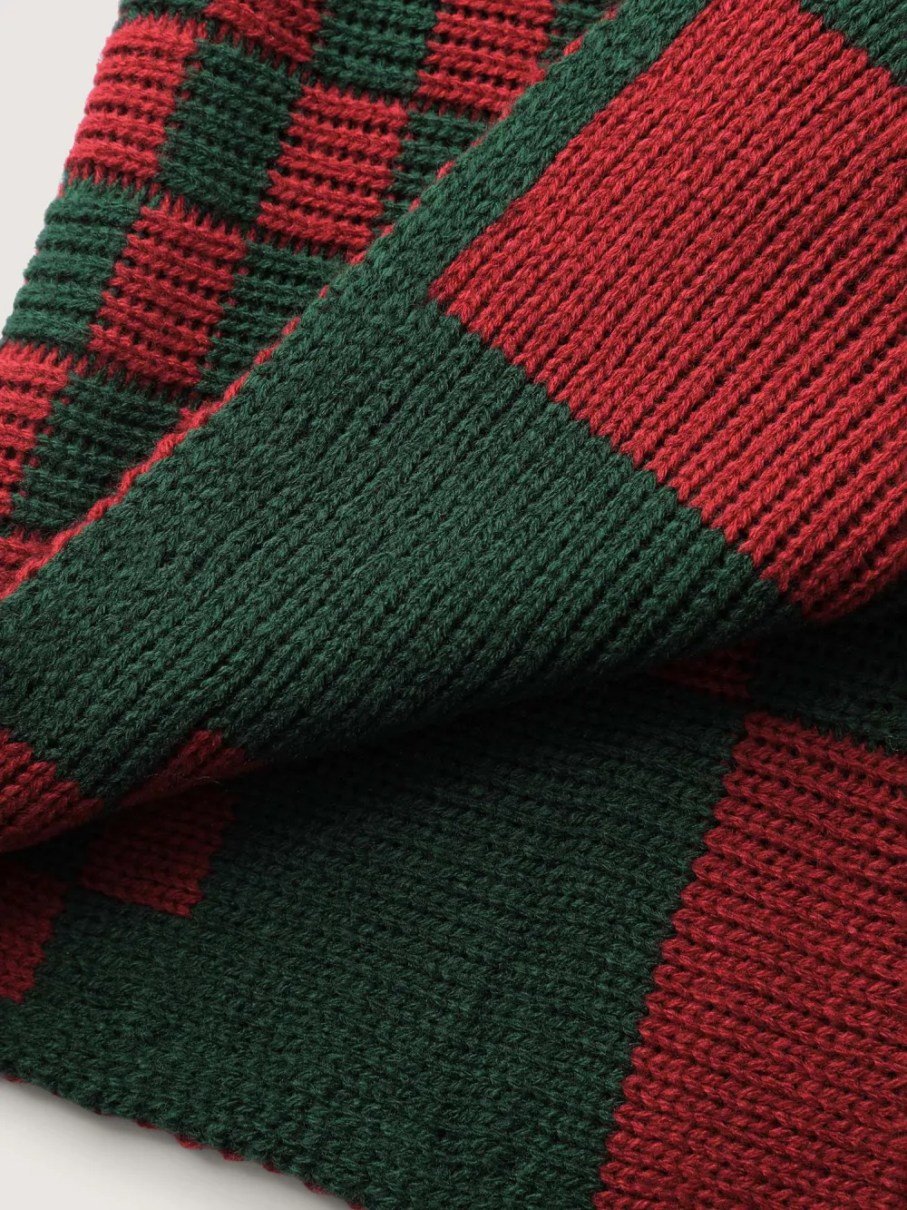 Holiday Checkered Open-Front Knit Cardigan