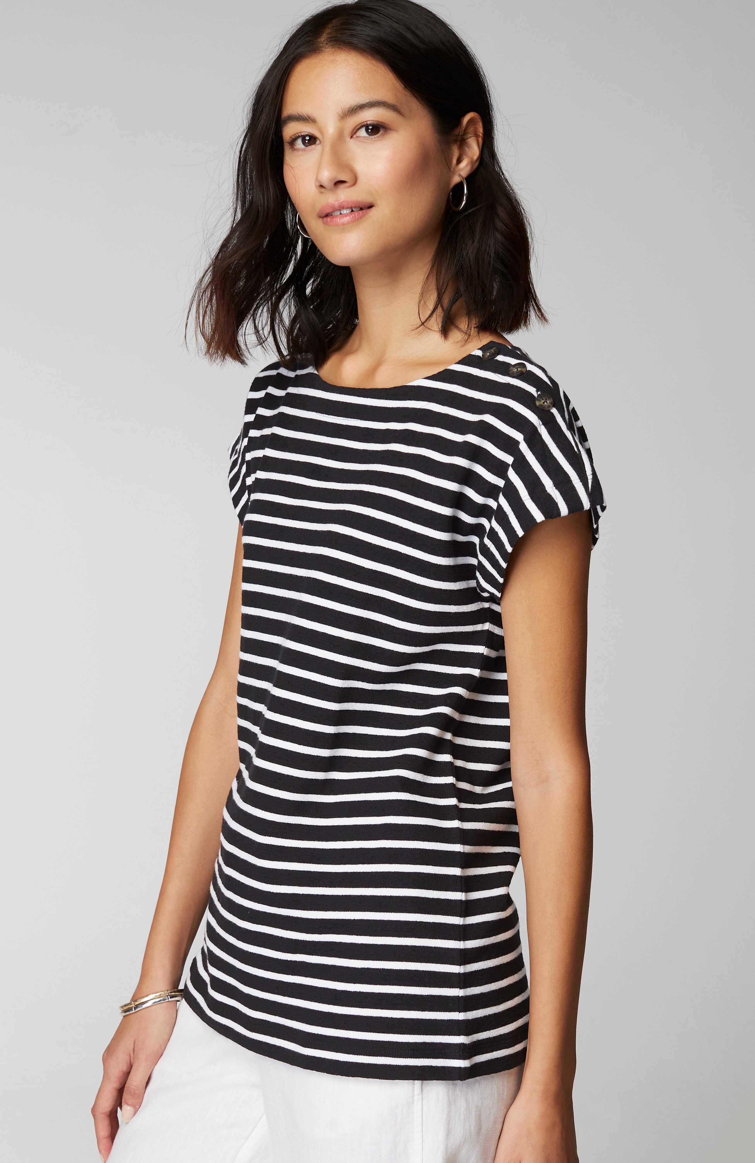 Button-Shoulder Top