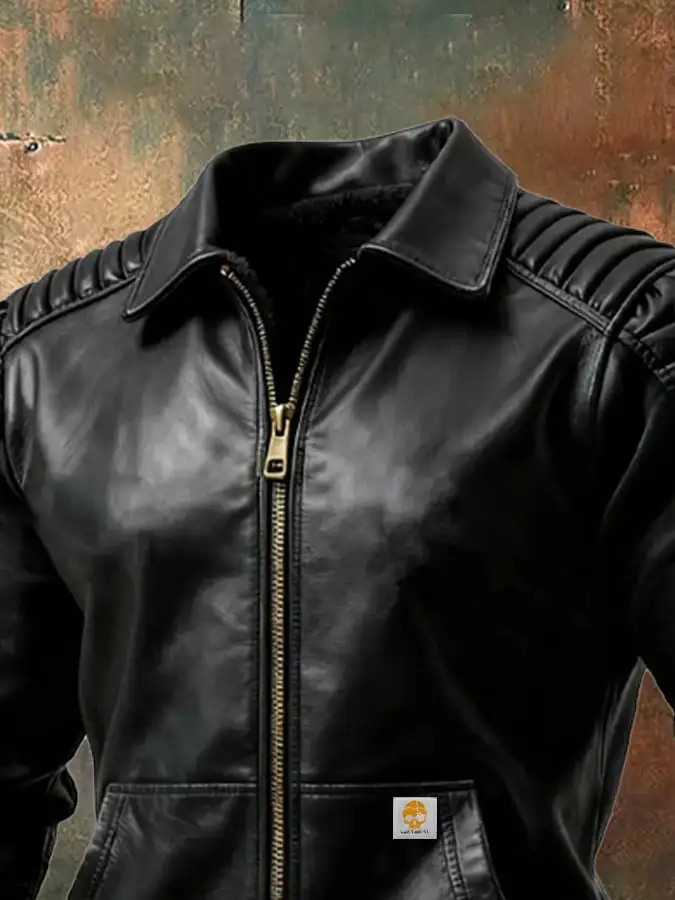 Men's Vintage Leather Patchwork Jacket